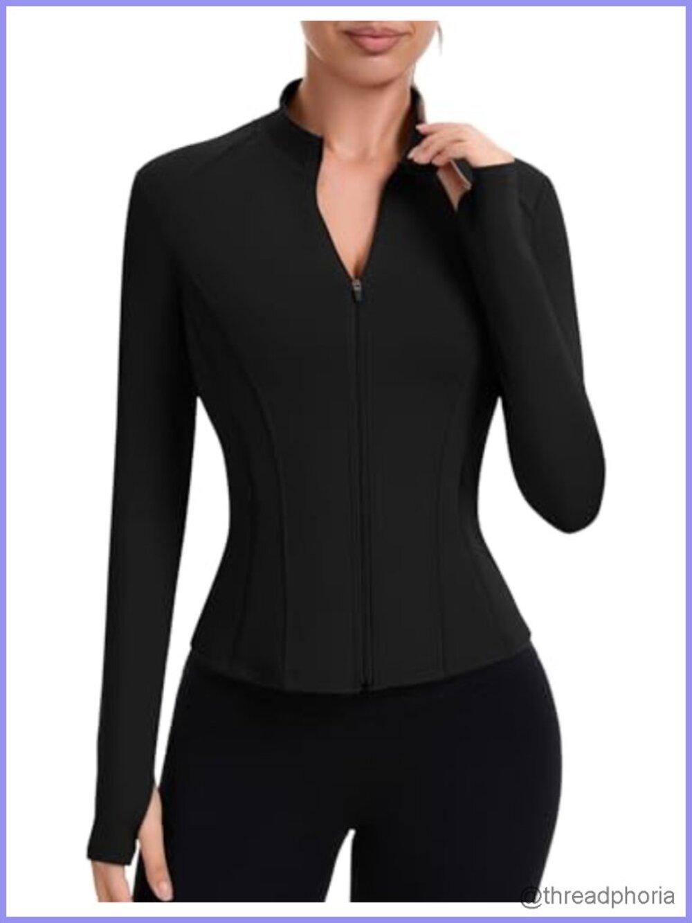Cropped Full Zip Athletic Jacket Women Long Sleeve